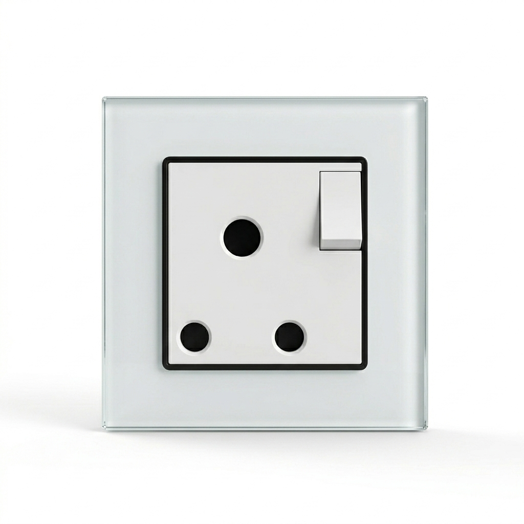 Premium Round Pin Socket - White Glass