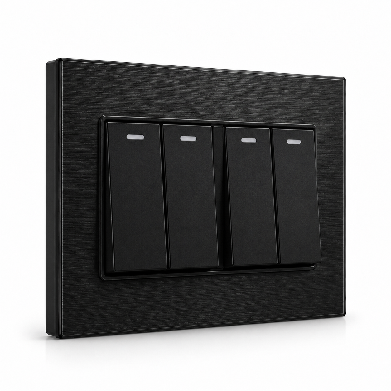 Premium 4 Gang Switch - Black Aluminium