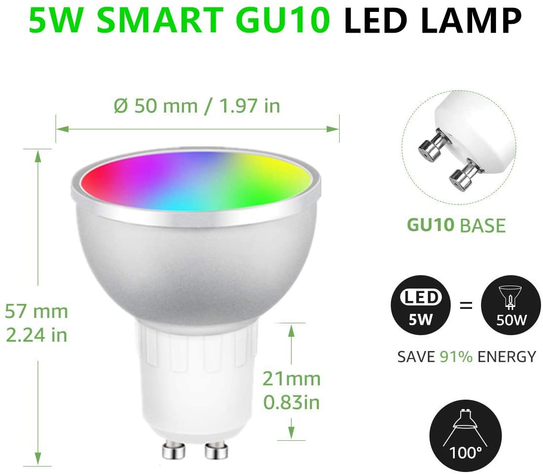 SMART WIRELESS RGBCW BULB - 5W GU10