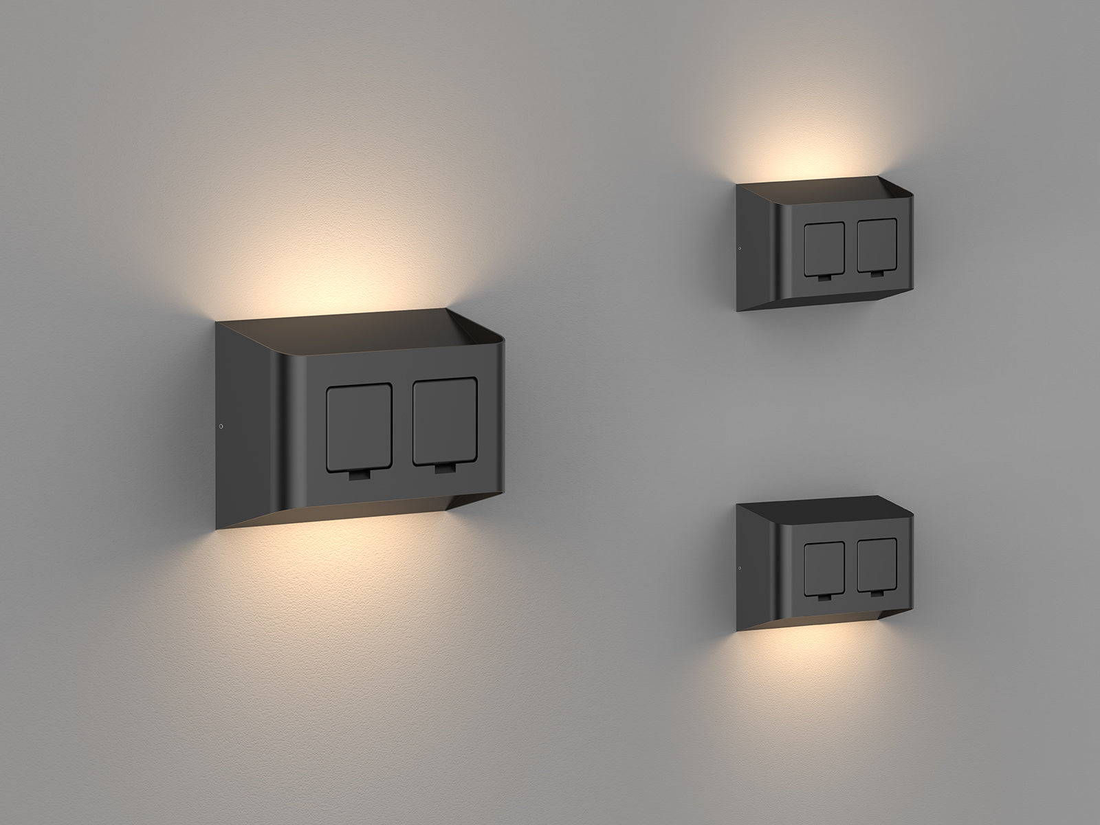 WALL MOUNTED LIGHT WITH DOUBLE POWER SOCKET