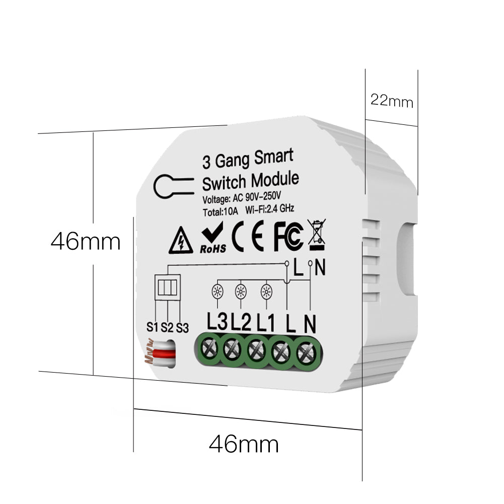 ZIGBEE 3 GANG HIDDEN MODULE