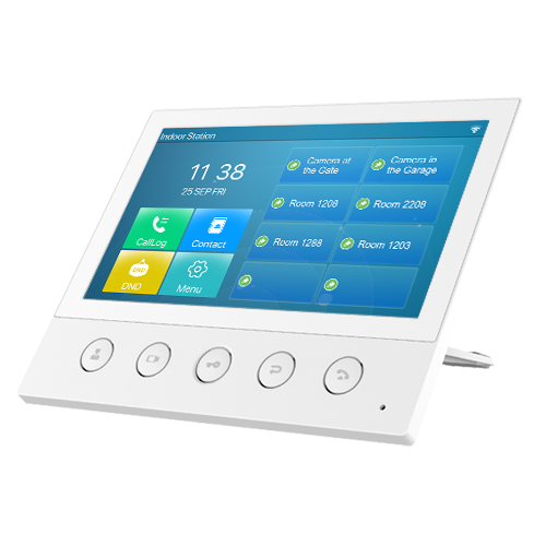 7-INCH COLOR TOUCH SCREEN SIP INDOOR MONITOR WITH 5 FUNCTION BUTTONS