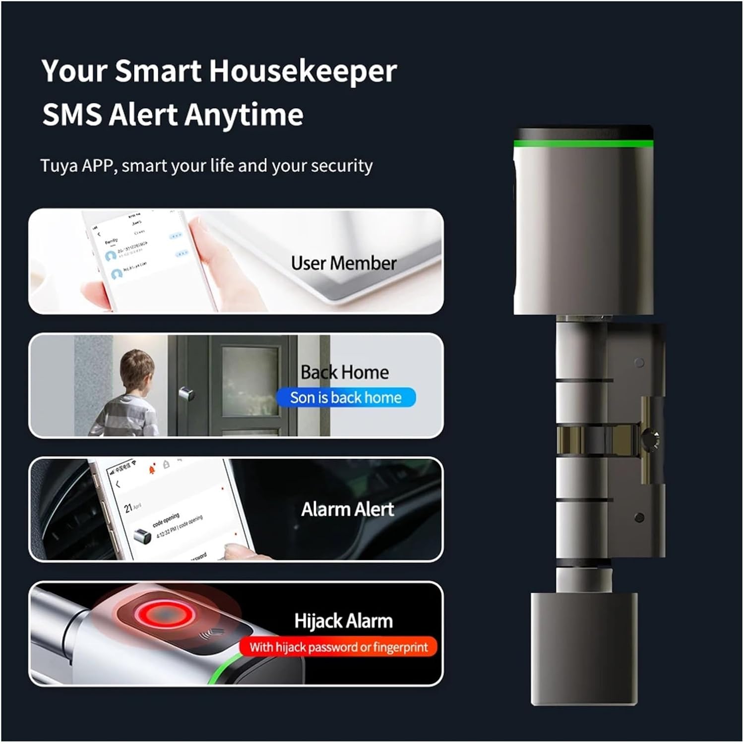 SMART MINI DOOR LOCK - CYLINDRICAL