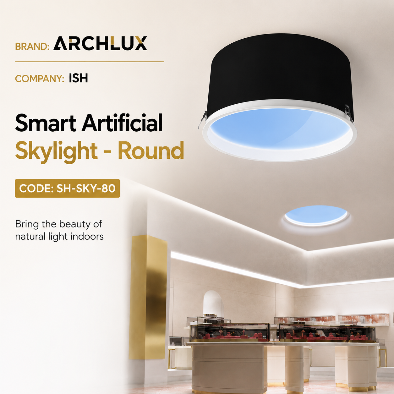 Smart Artificial Skylight - Round 80cm
