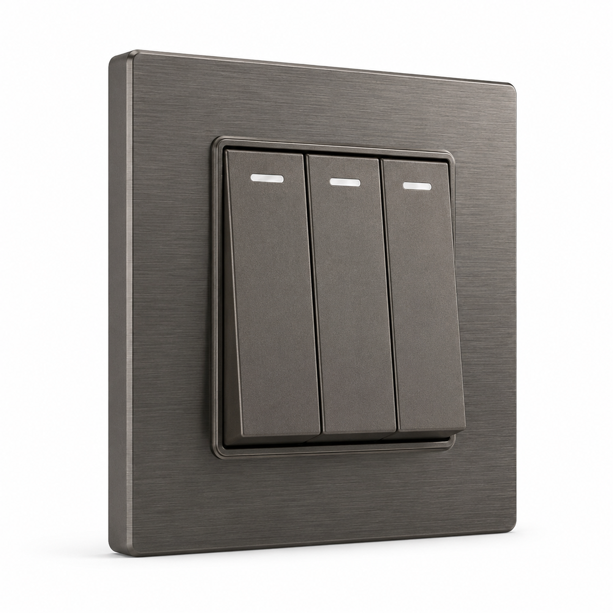 Premium 3 Gang Switch - Grey Steel