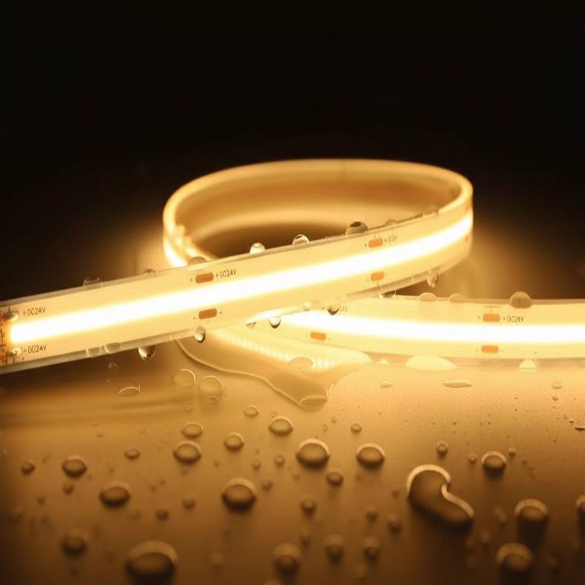 LED light strip on a dark background