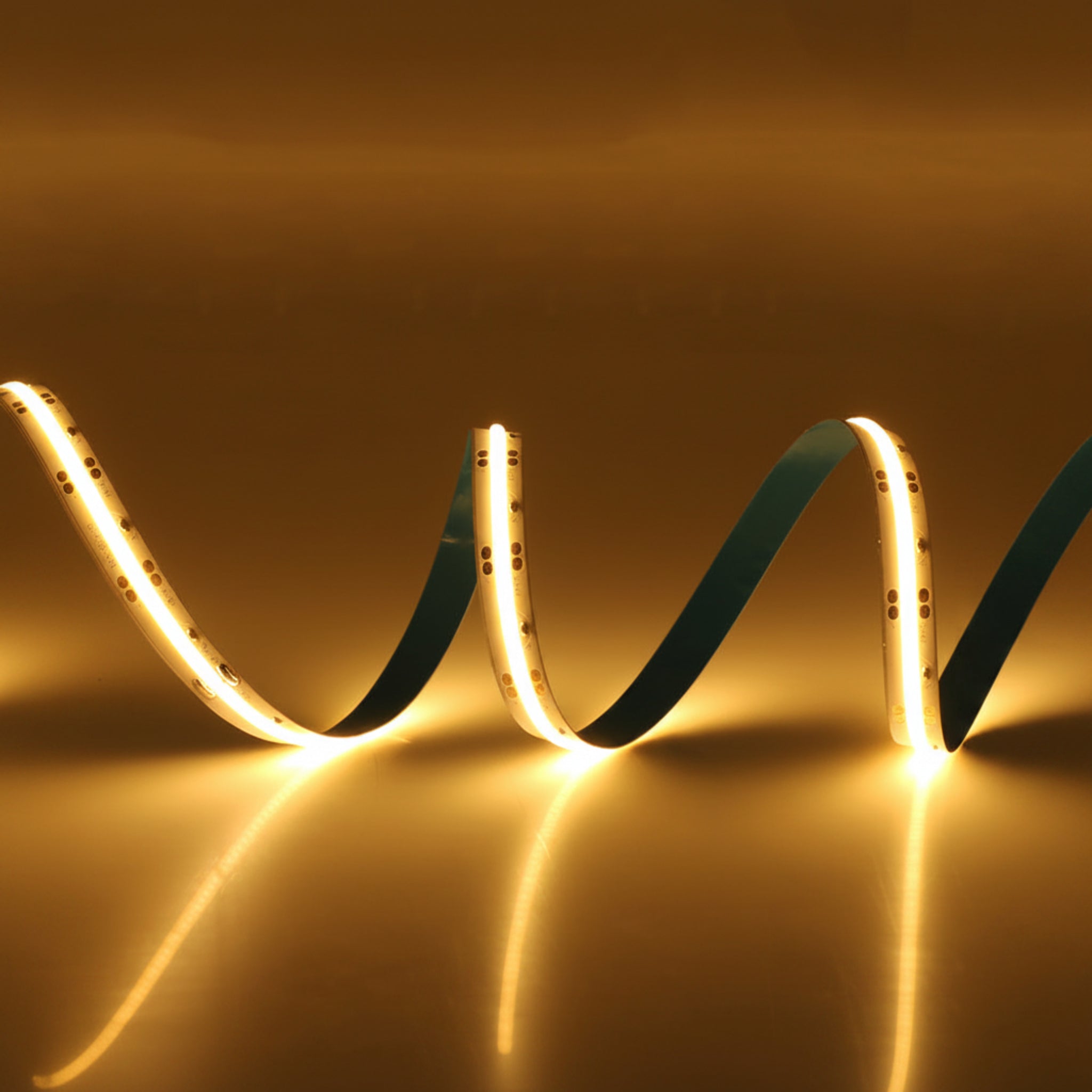 LED strip light on a brown background