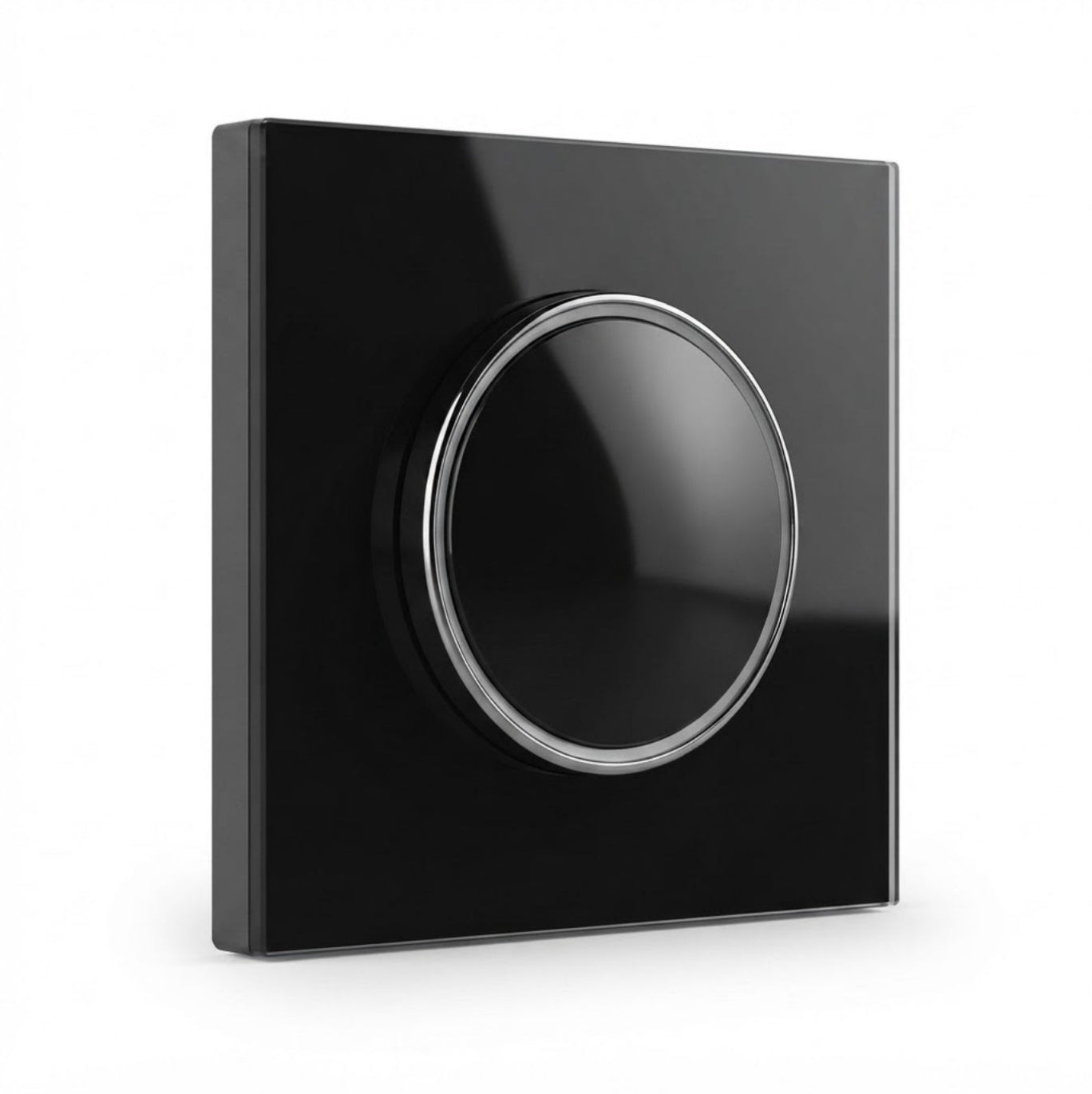 Modern Round 1 Gang Switch - Black Glass | ISH Kuwait