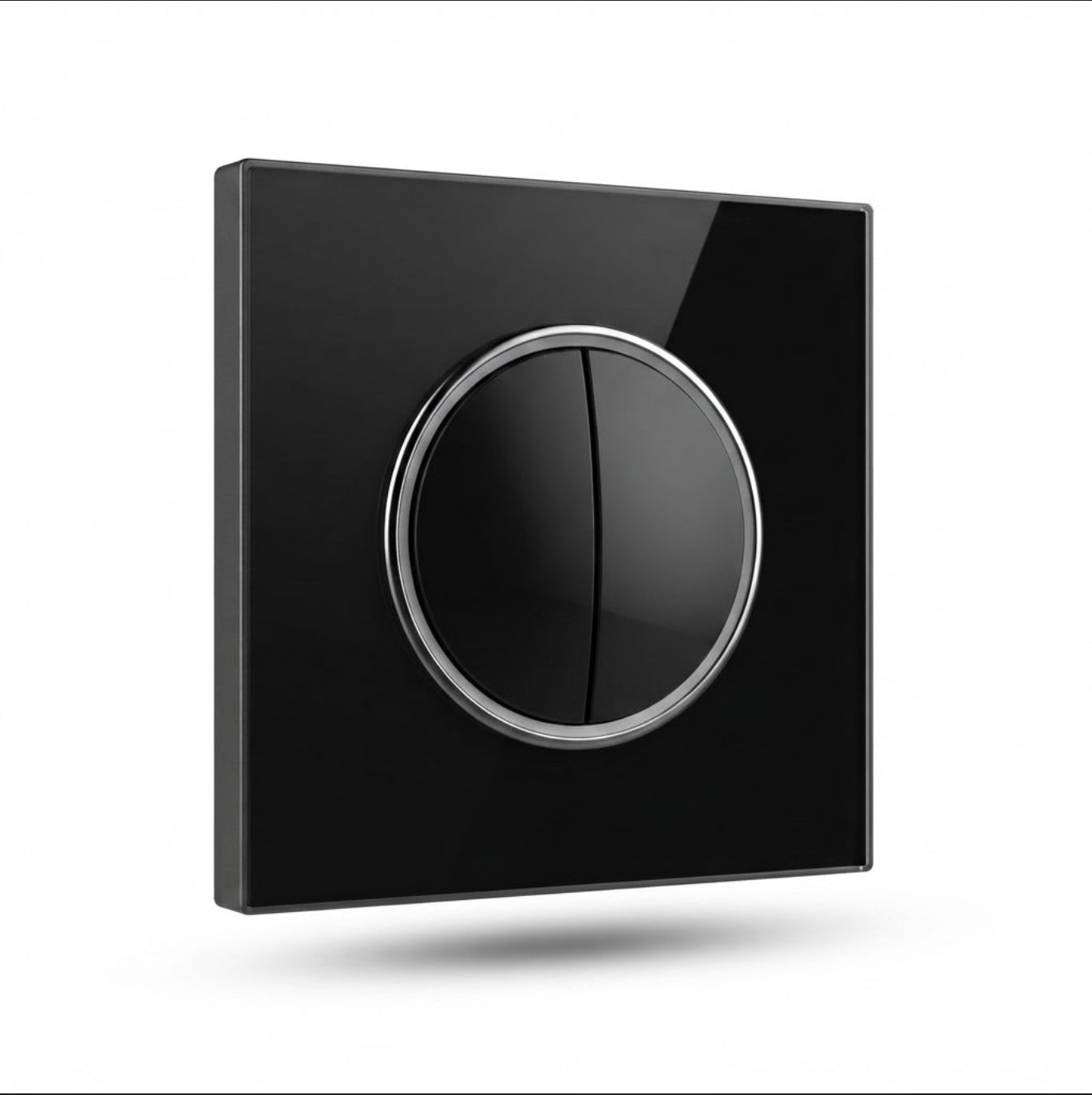 Modern Round 2 Gang Switch - Black Glass | ISH Kuwait
