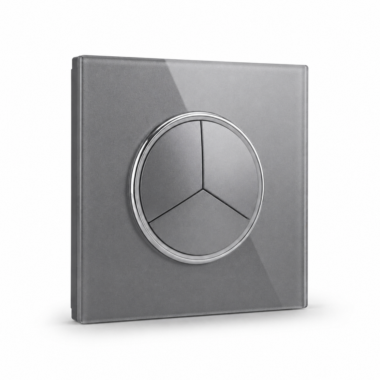 Modern Round 3 Gang Switch - Grey Glass | ISH Kuwait