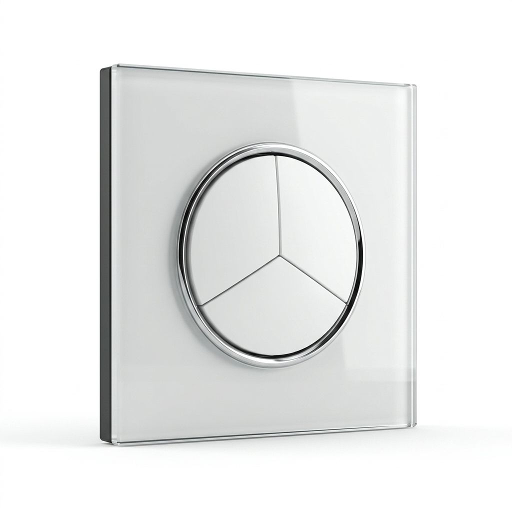 Modern Round 3 Gang Switch - White Glass | ISH Kuwait