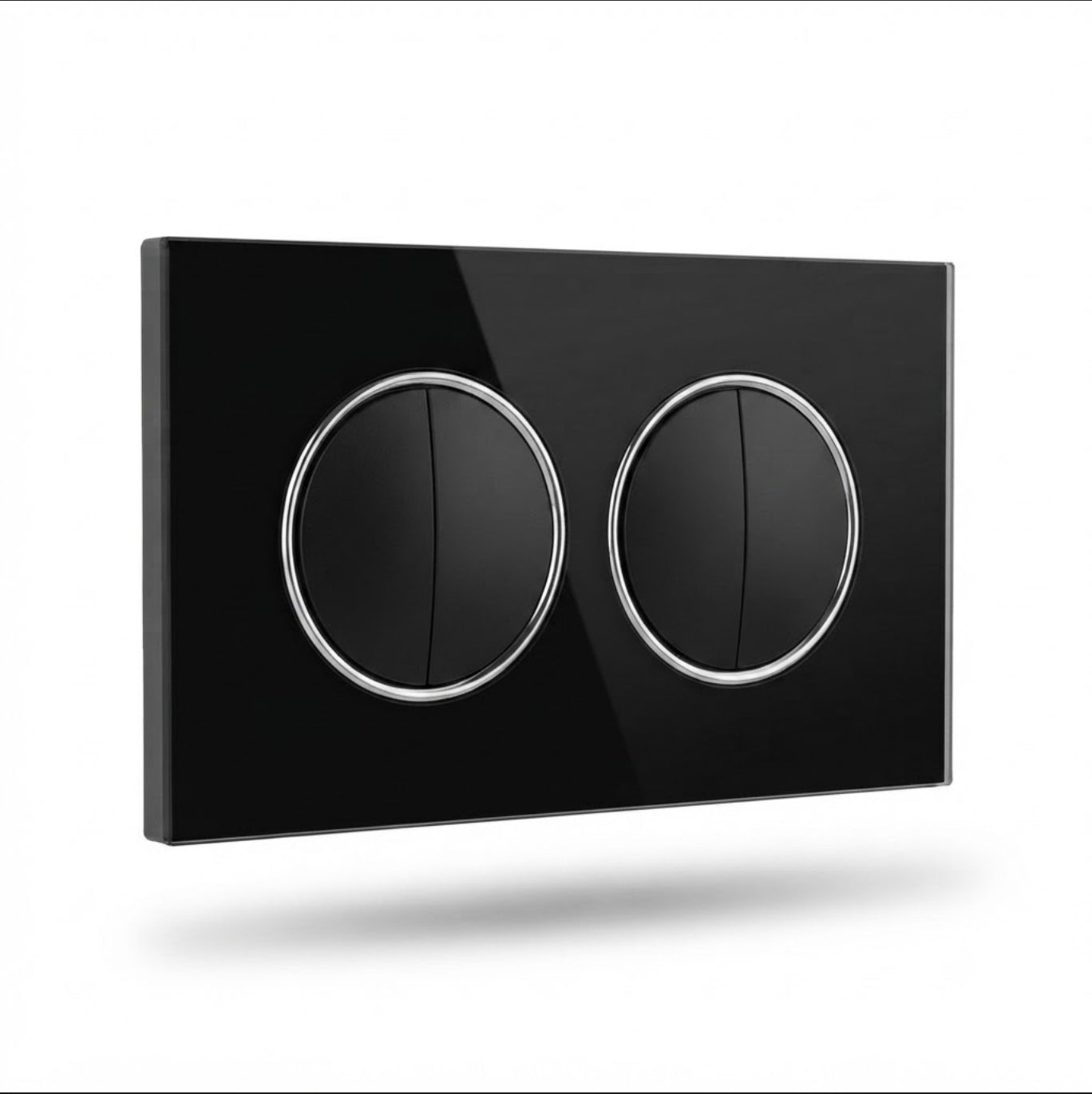 Modern Round 4 Gang Switch - Black Glass | ISH Kuwait