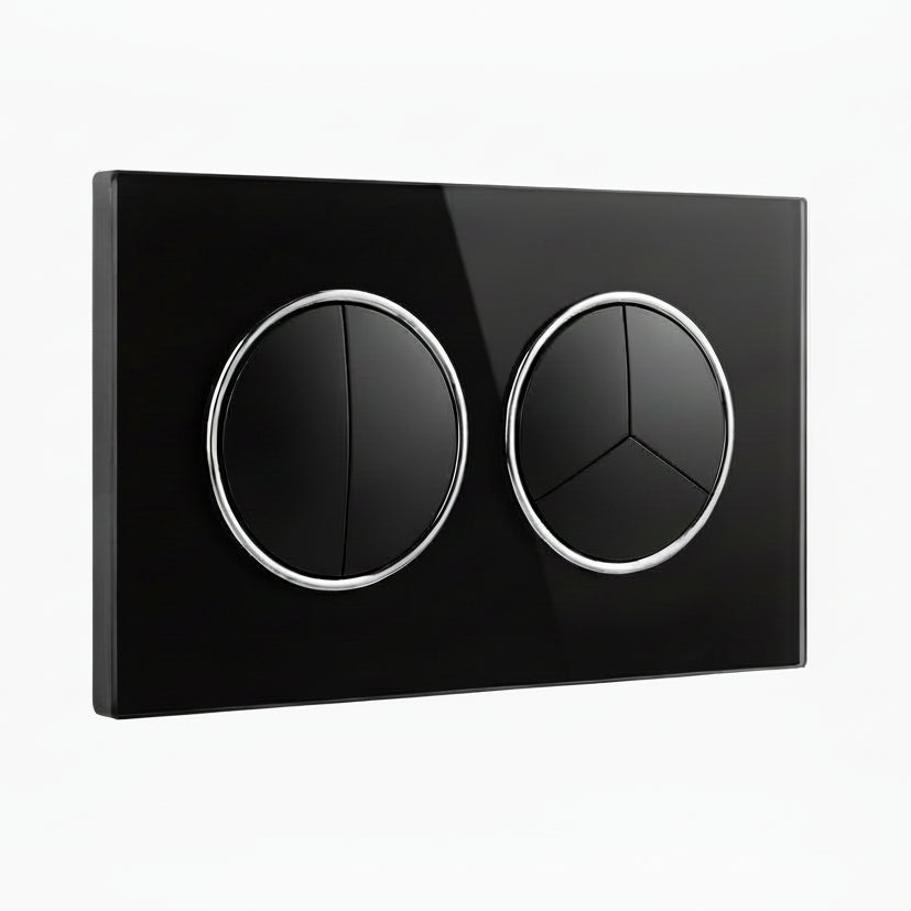 Modern Round 5 Gang Switch - Black Glass | ISH Kuwait