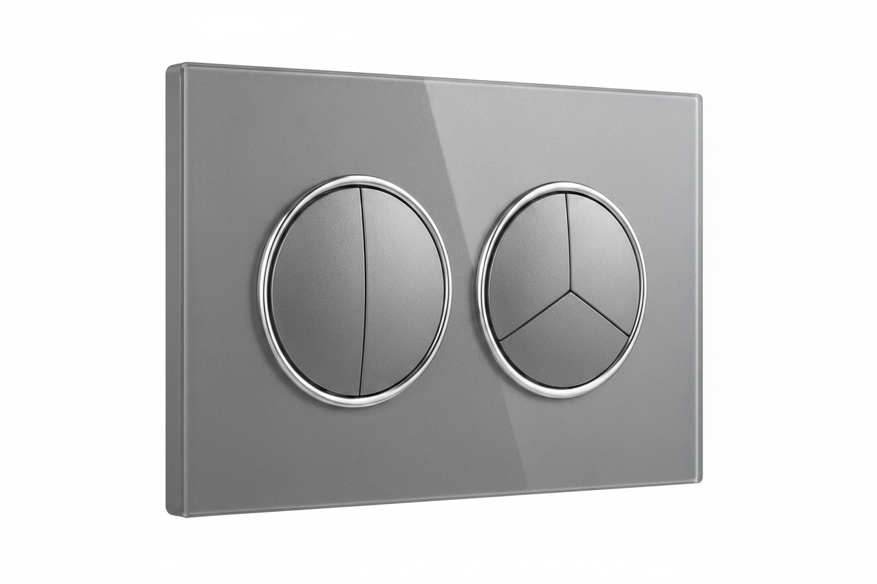 Modern Round 5 Gang Switch - Grey Glass | ISH Kuwait