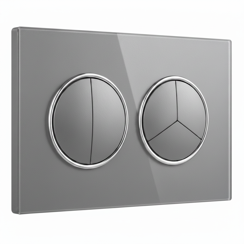 Modern Round 5 Gang Switch - Grey Glass | ISH Kuwait