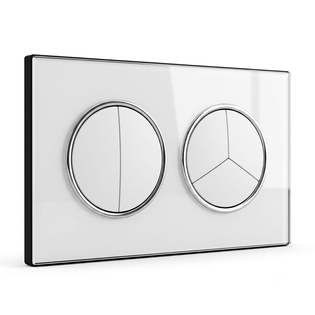 Modern Round 5 Gang Switch - White Glass | ISH Kuwait