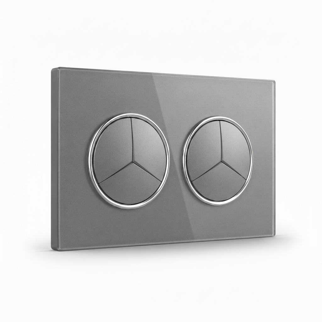 Modern Round 6 Gang Switch - Grey Glass | ISH Kuwait