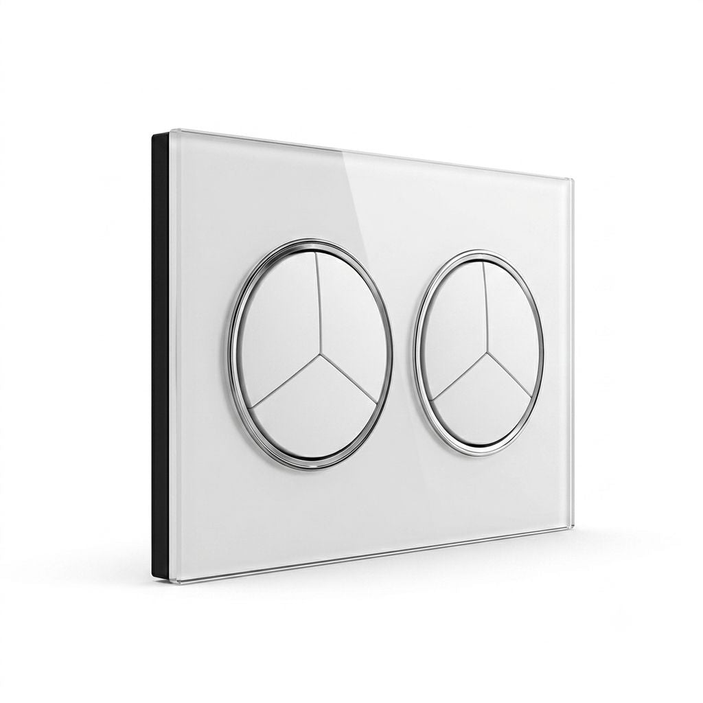 Modern Round 6 Gang Switch - White Glass | ISH Kuwait