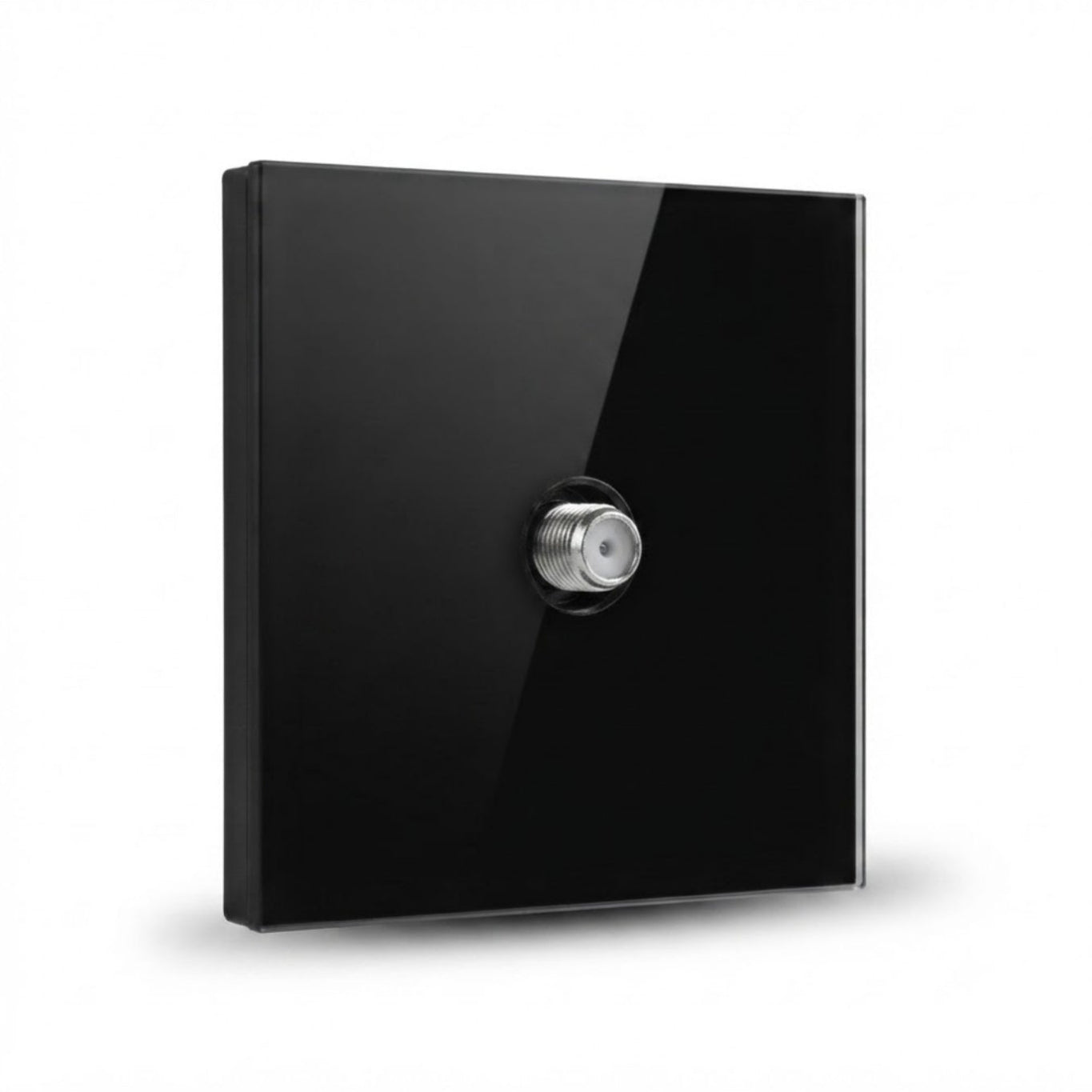 Modern Round TV Outlet - Black Glass | ISH Kuwait