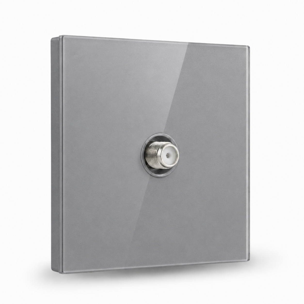 Modern Round TV Outlet - Grey Glass | ISH Kuwait