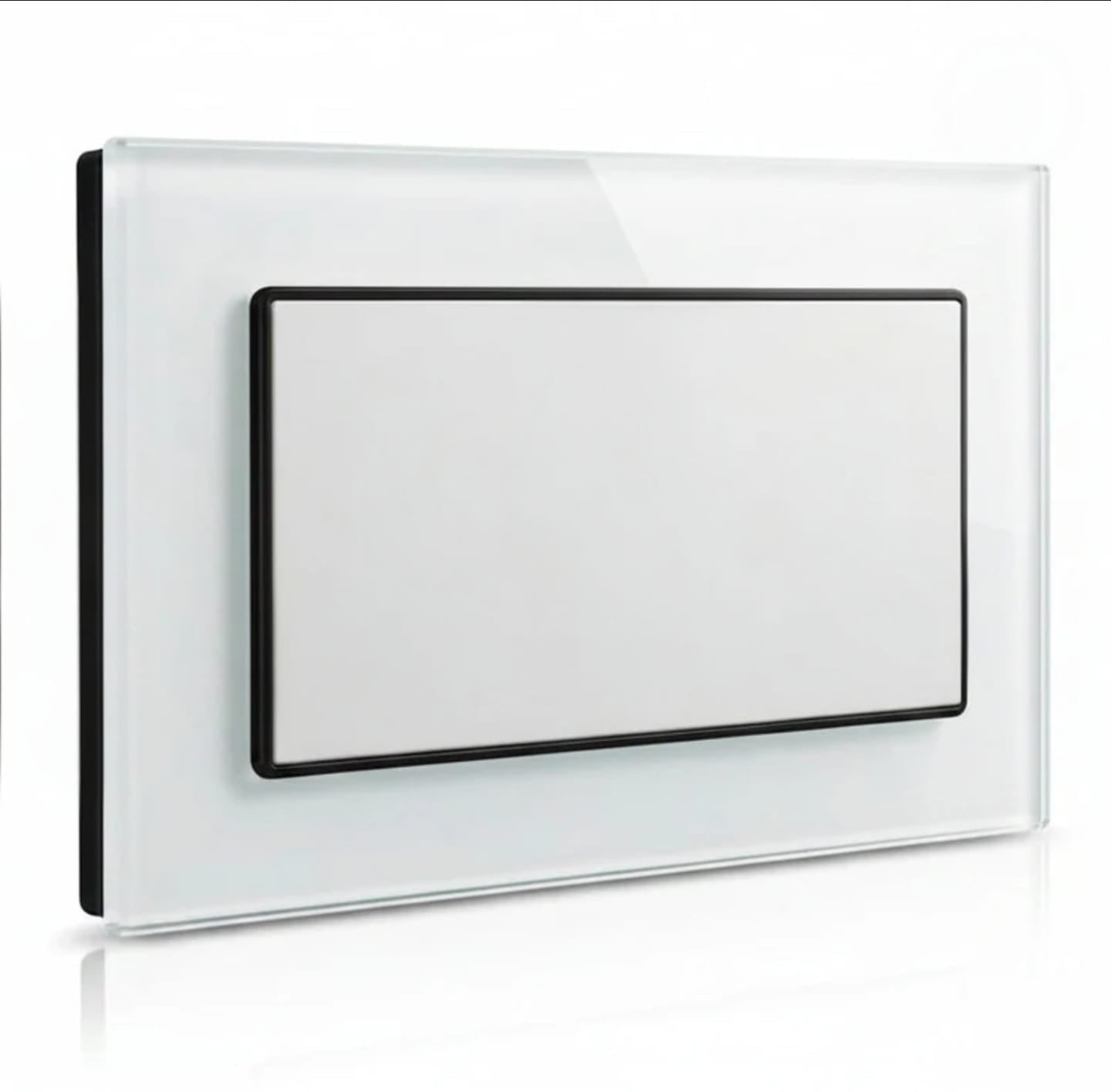 Premium 3×6 Double Blank Plate – Glass White | ISH Kuwait