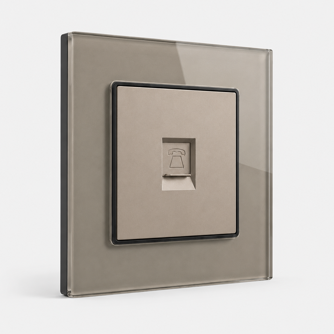 Premium CAT6 Data Outlet - Gray Glass | ISH Kuwait