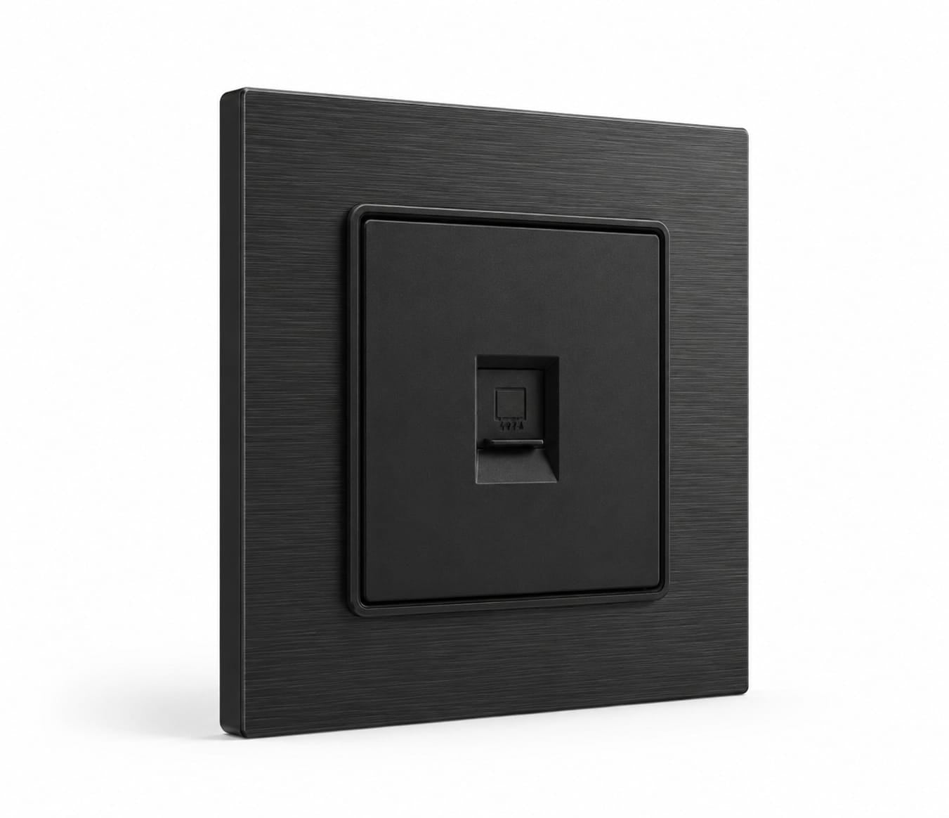 Premium Data Outlet Socket - Black Aluminium | ISH Kuwait