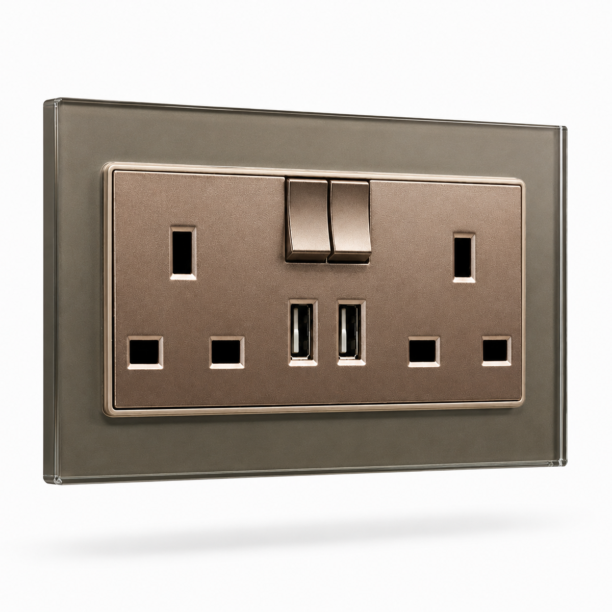 Premium Double Socket with USB - Champagne Glass | ISH Kuwait