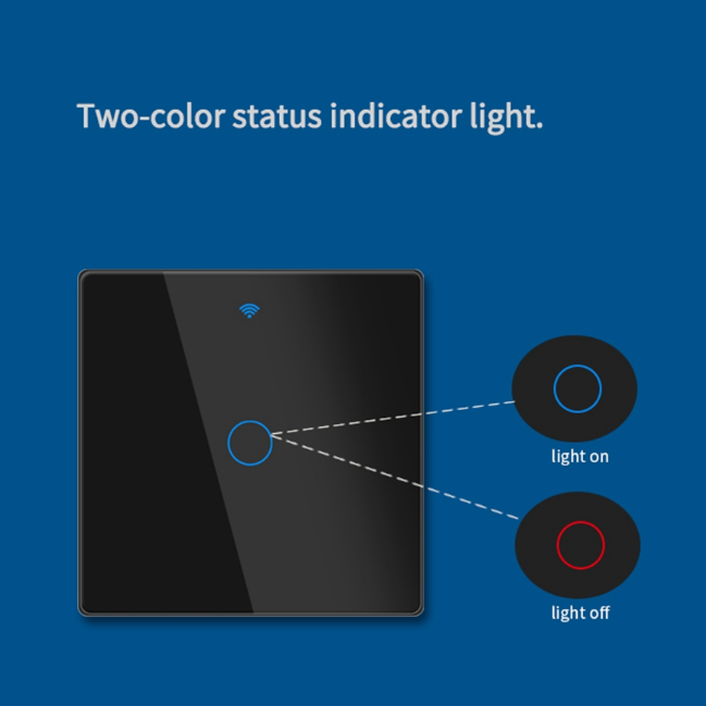 SMART GLASS WIFI TOUCH SWITCH - 1 GANG | ISH Kuwait