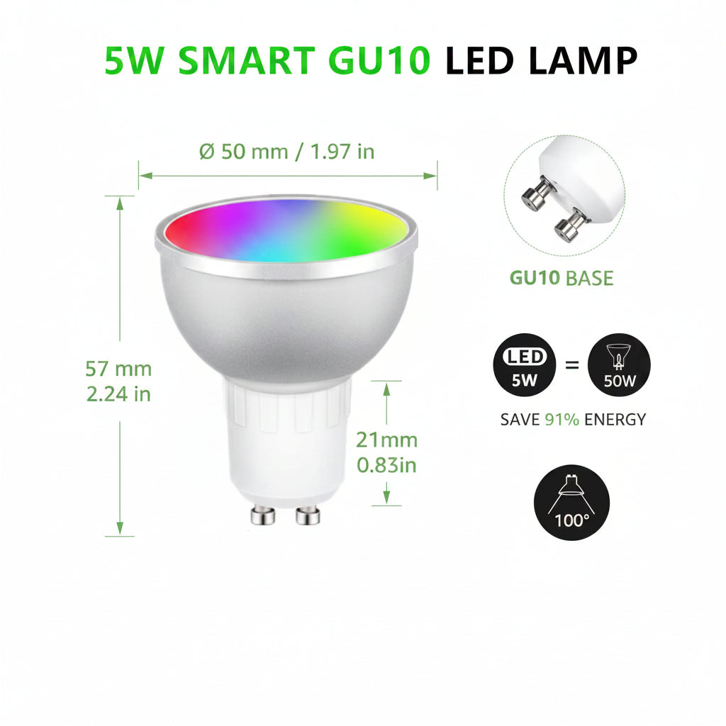 SMART WIRELESS RGBCW BULB - 5W GU10 | ISH Kuwait