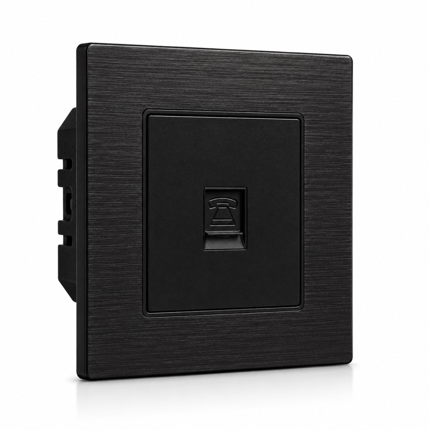 Premium Telephone Socket - Black Aluminum