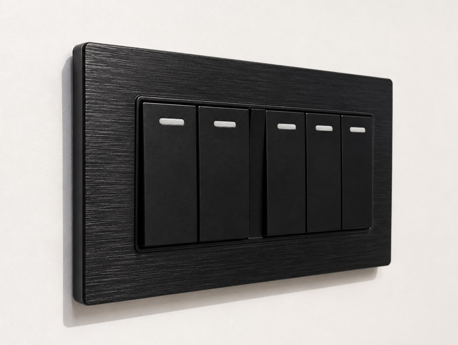 Premium 5 Gang Switch - Black Aluminum