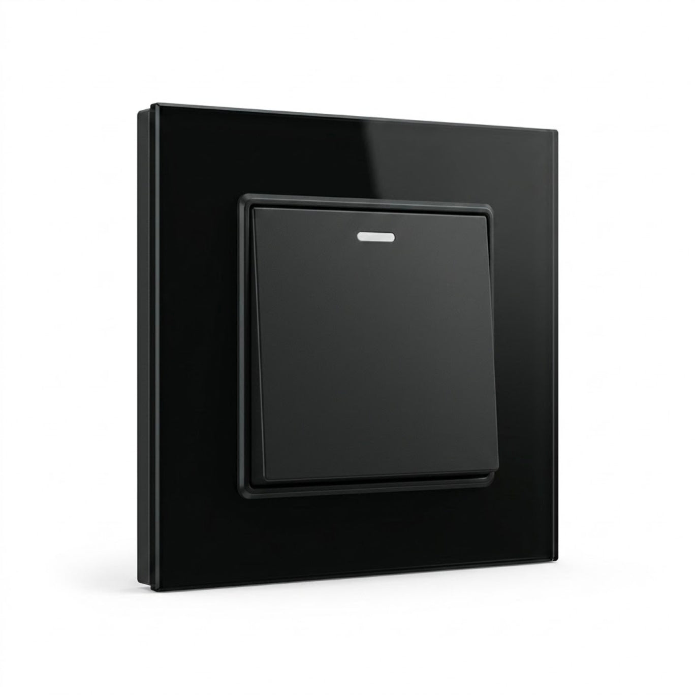Premium 1 Gang Switch - Black Glass