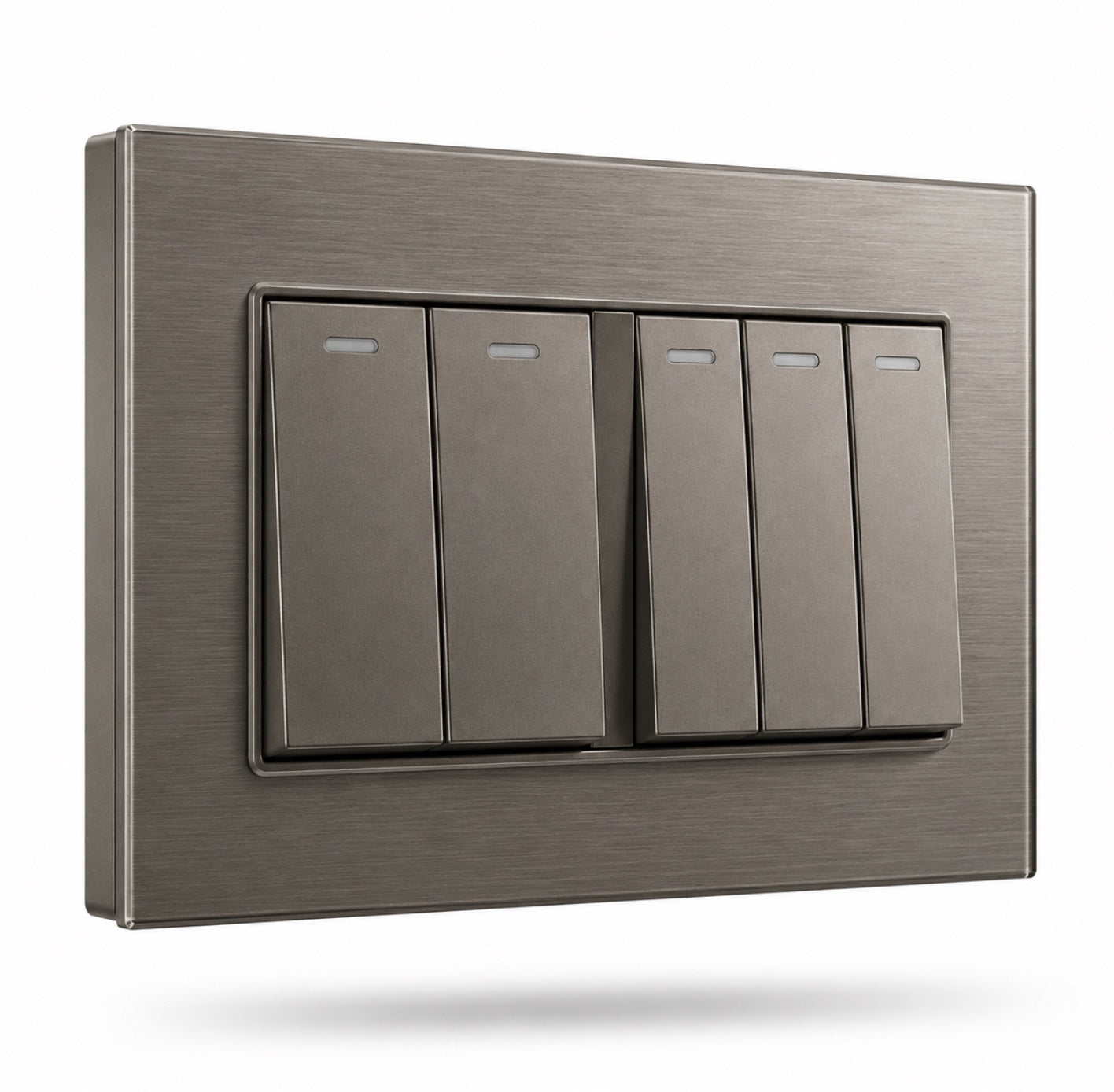 Premium 5 Gang Switch - Titanium Aluminium