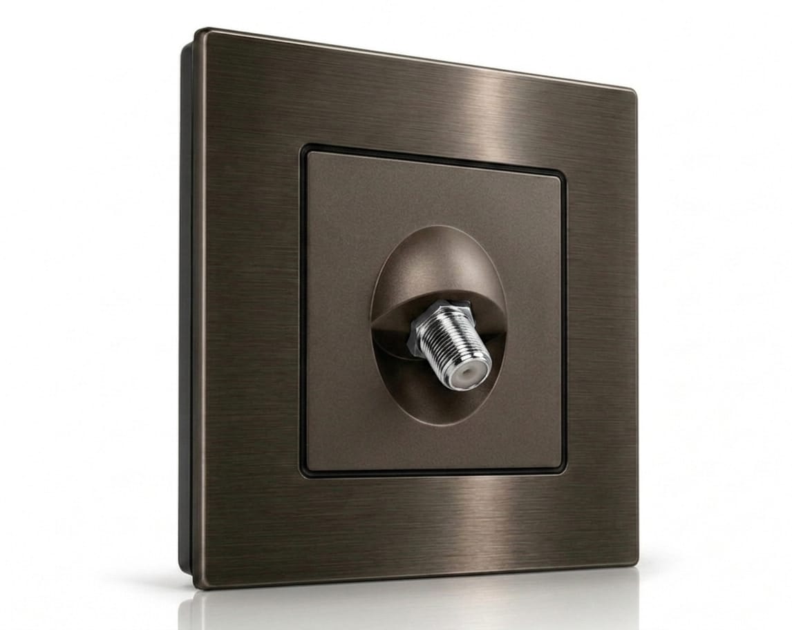 Premium Satellite TV Outlet - Stainless Steel