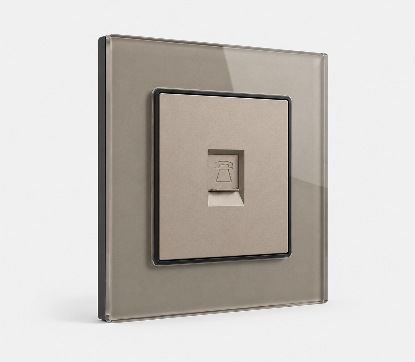 Premium CAT6 Data Outlet - Gray Glass