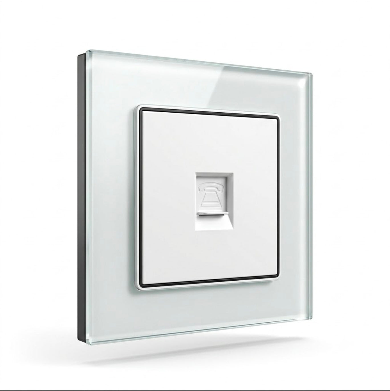 Premium Telephone Outlet - Glass White