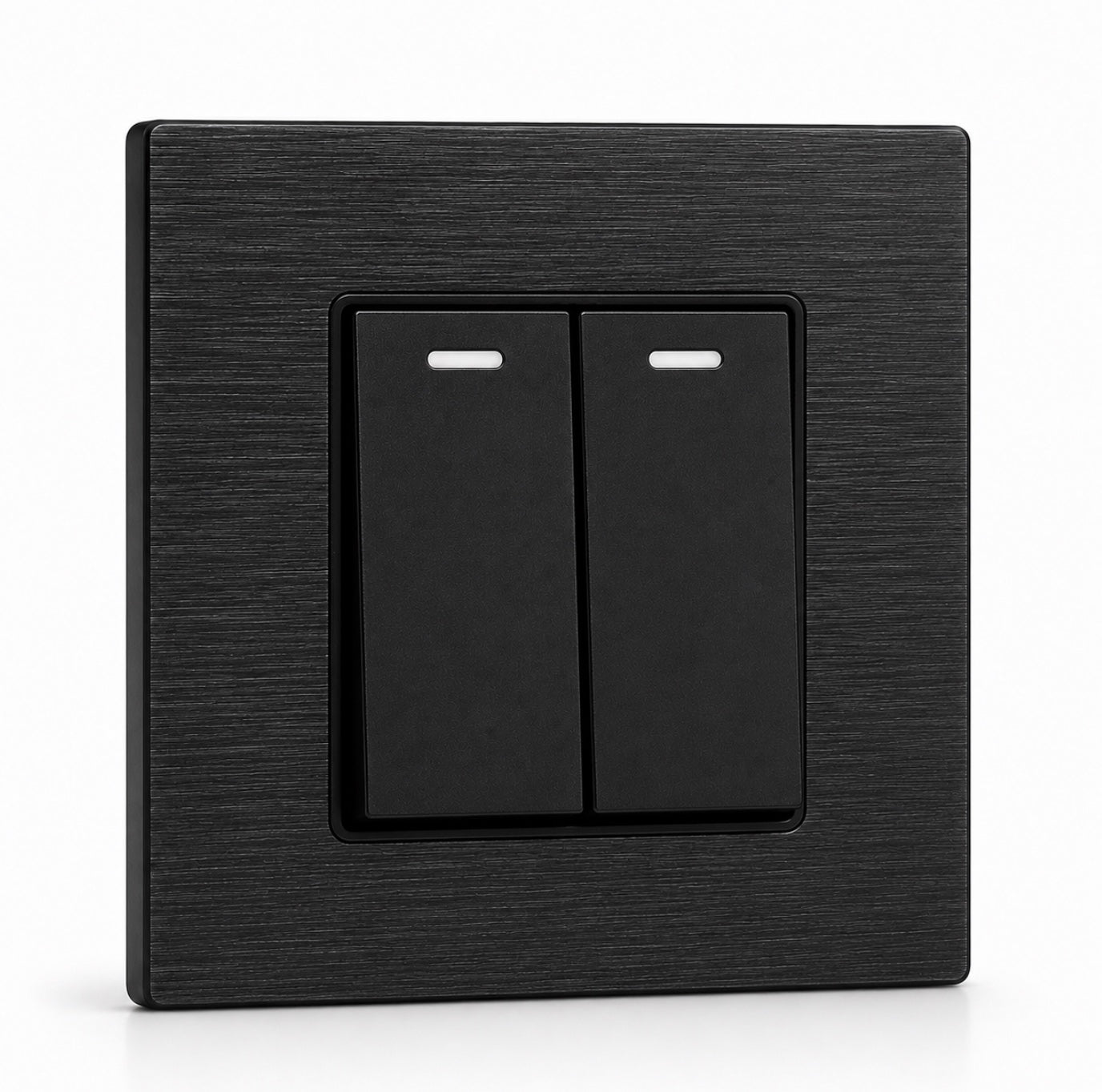 Premium 2 Gang Switch - Black Aluminum