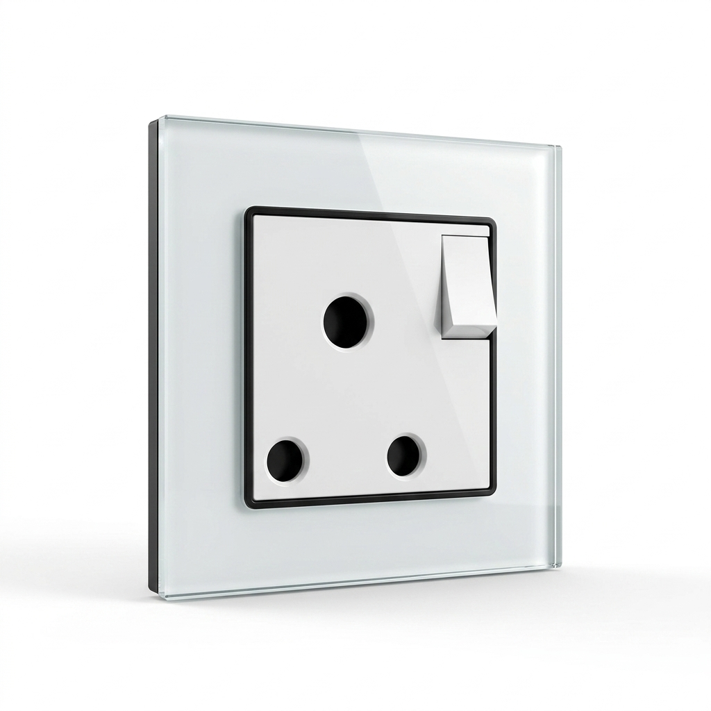 Premium Round Pin Socket - White Glass