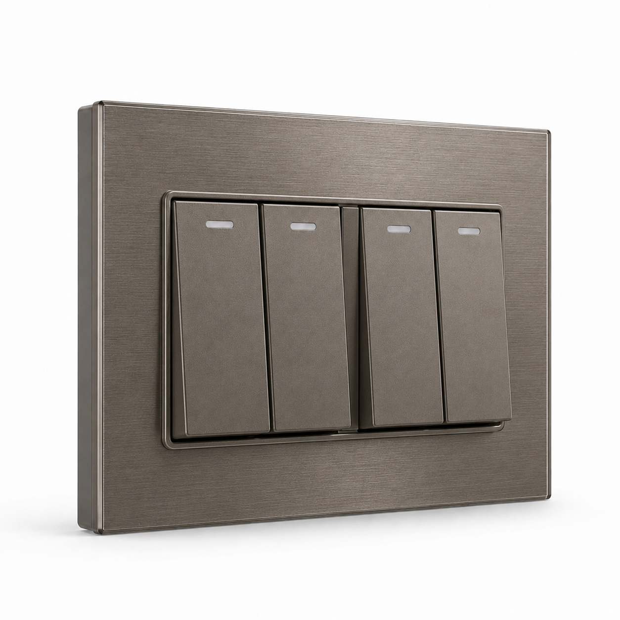 Premium 4 Gang Switch - Titanium Aluminium