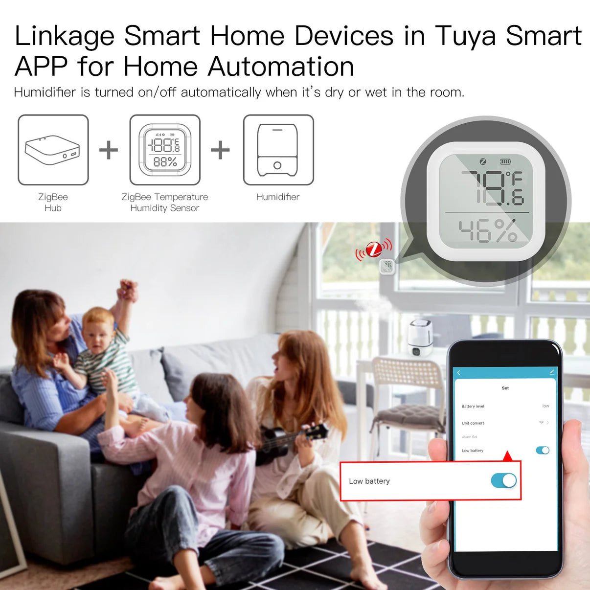 ZIGBEE SMART TEMPARETURE AND HUMIDITY SENSOR