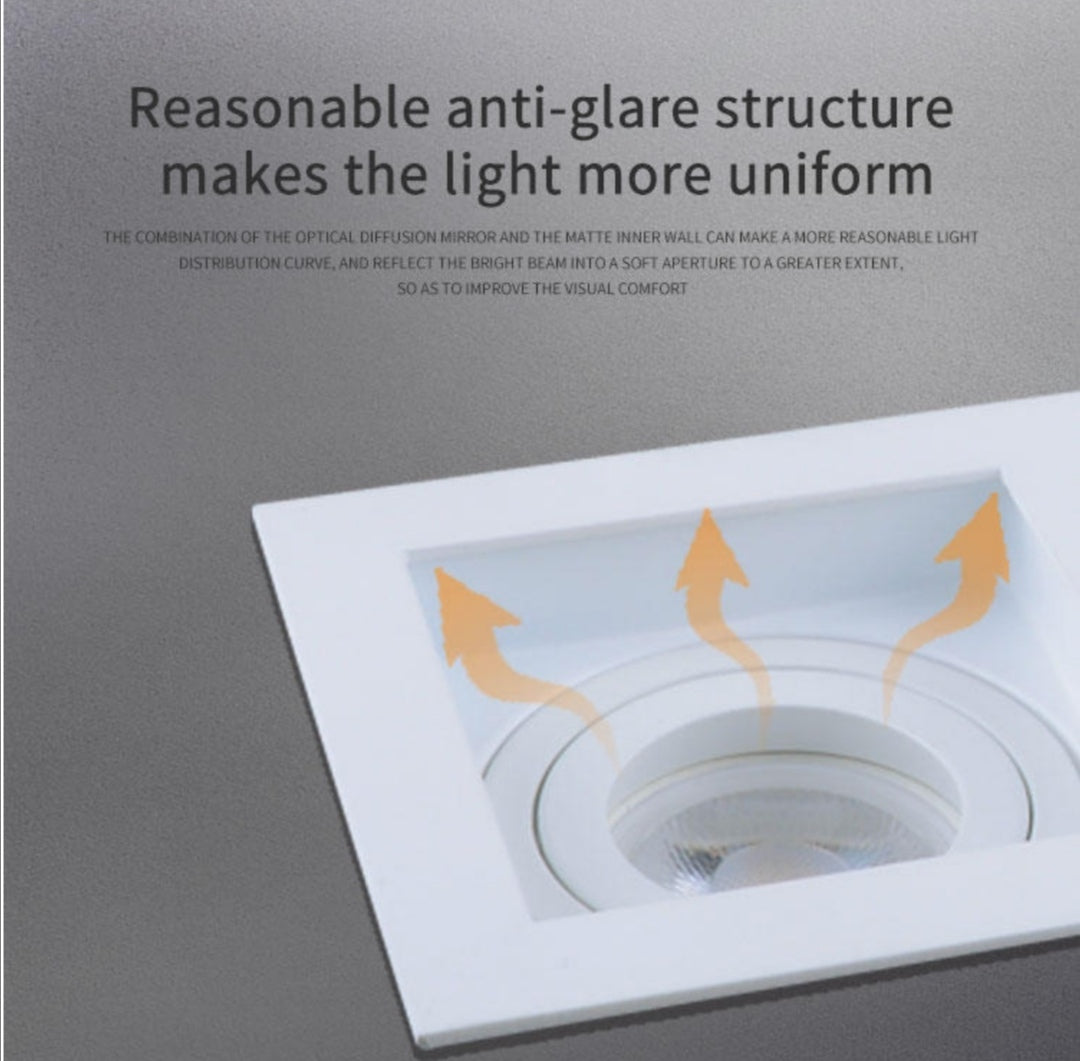 DOWNLIGHT ANTIGLARE FIXTURE - SQUARE