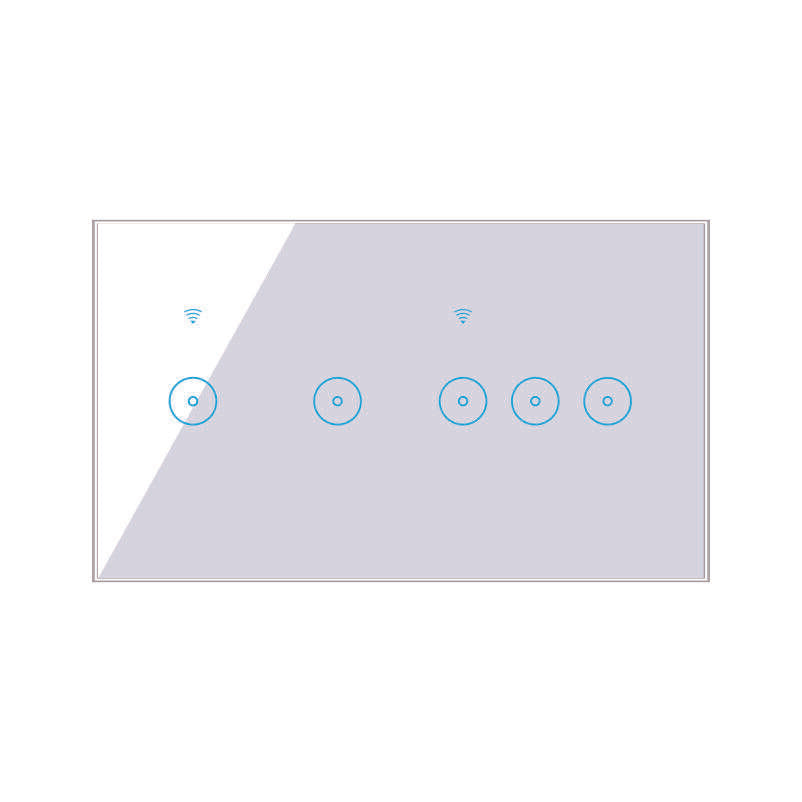 SMART GLASS WIFI TOUCH SWITCH - 5 GANG