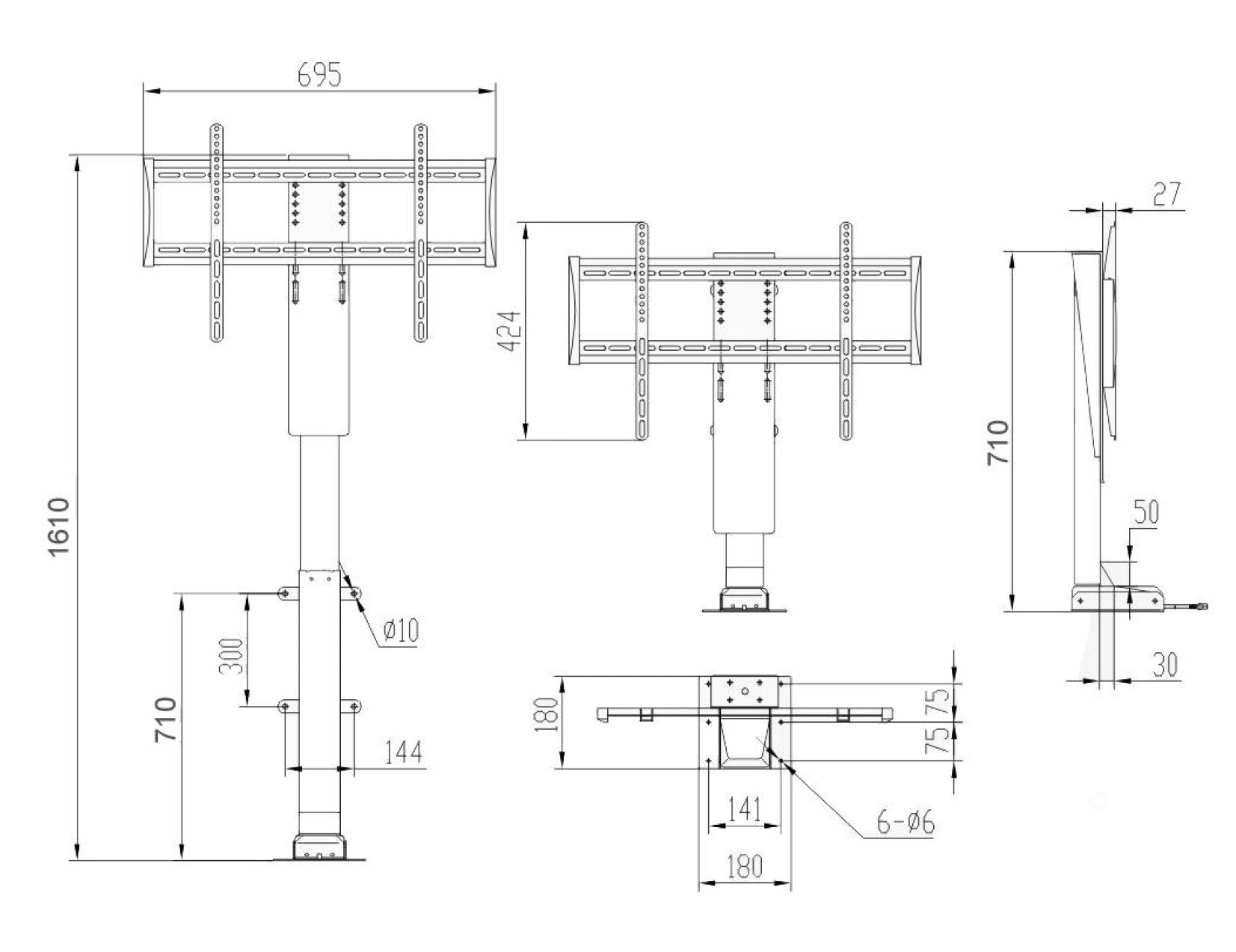 HIDDEN MOTORIZED TV LIFT - UP TO 65INCH TV