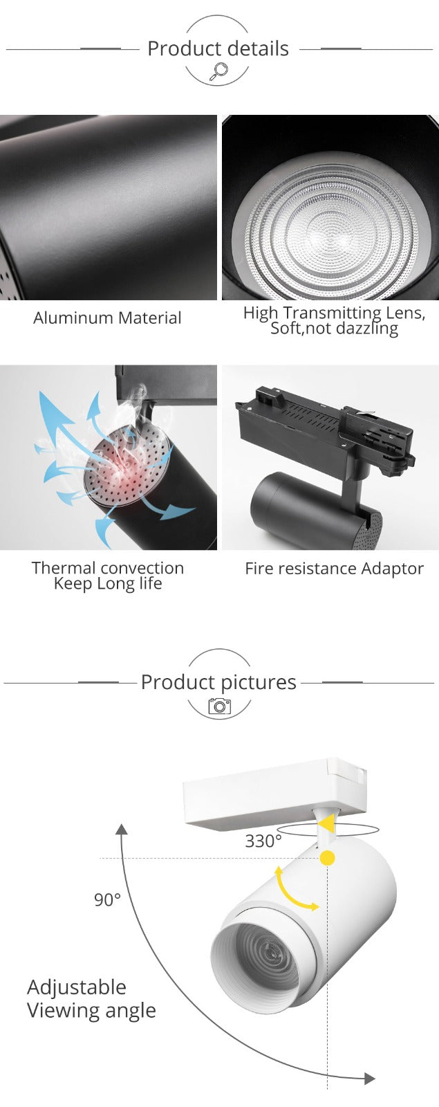 ZOOM DIMMABLE TRACK LIGHT - MODERN
