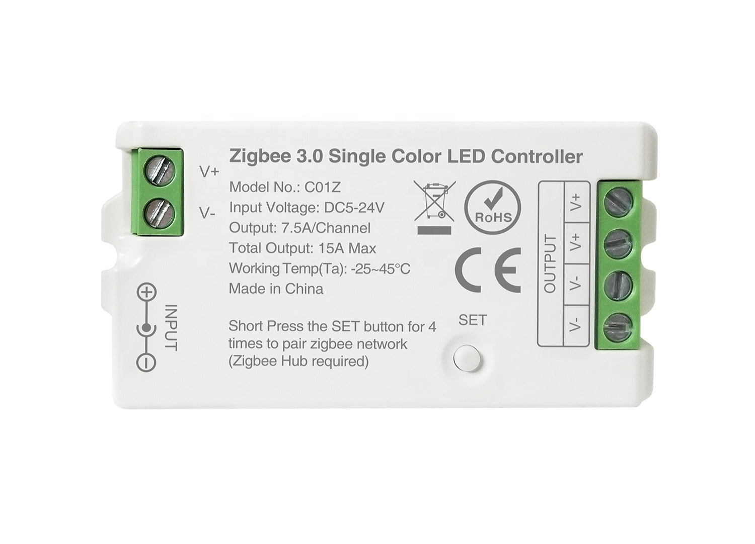 وحدة تحكم بمصباح LED أحادي اللون بتقنية ZIGBEE