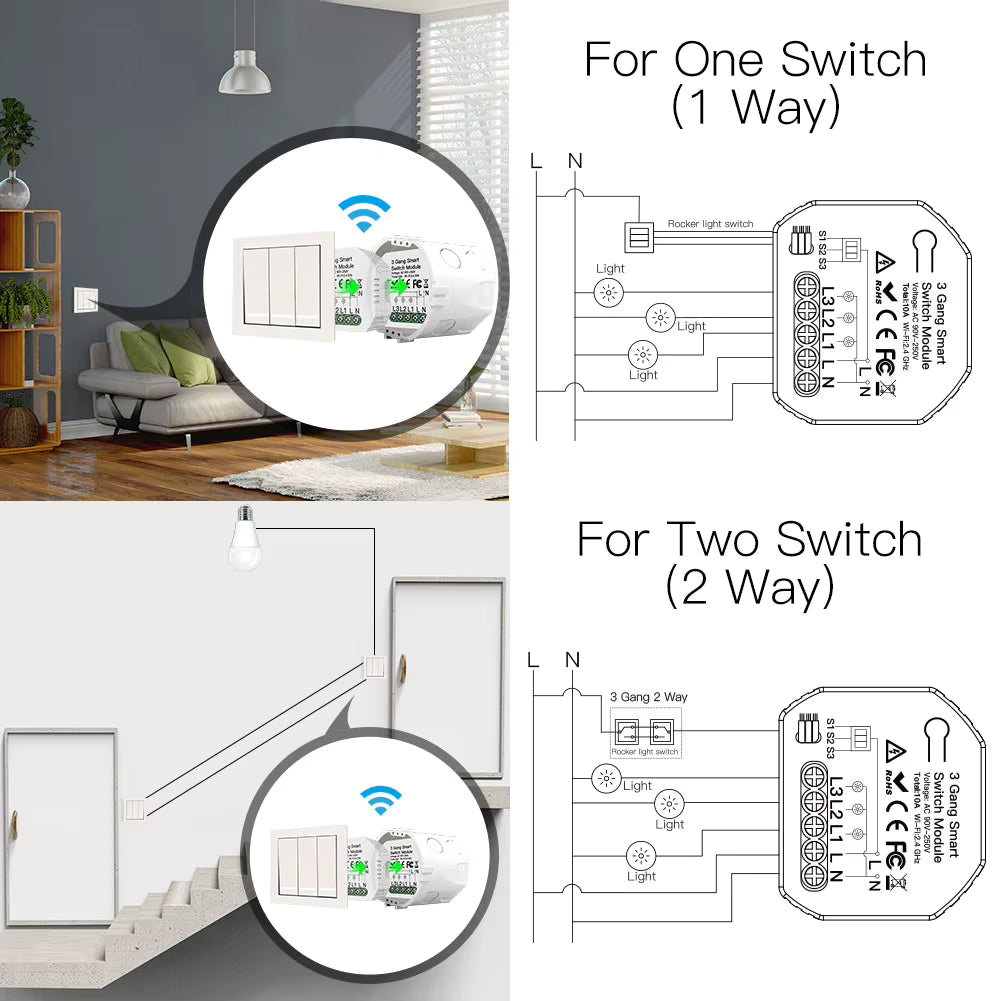 ZIGBEE 3 GANG HIDDEN MODULE