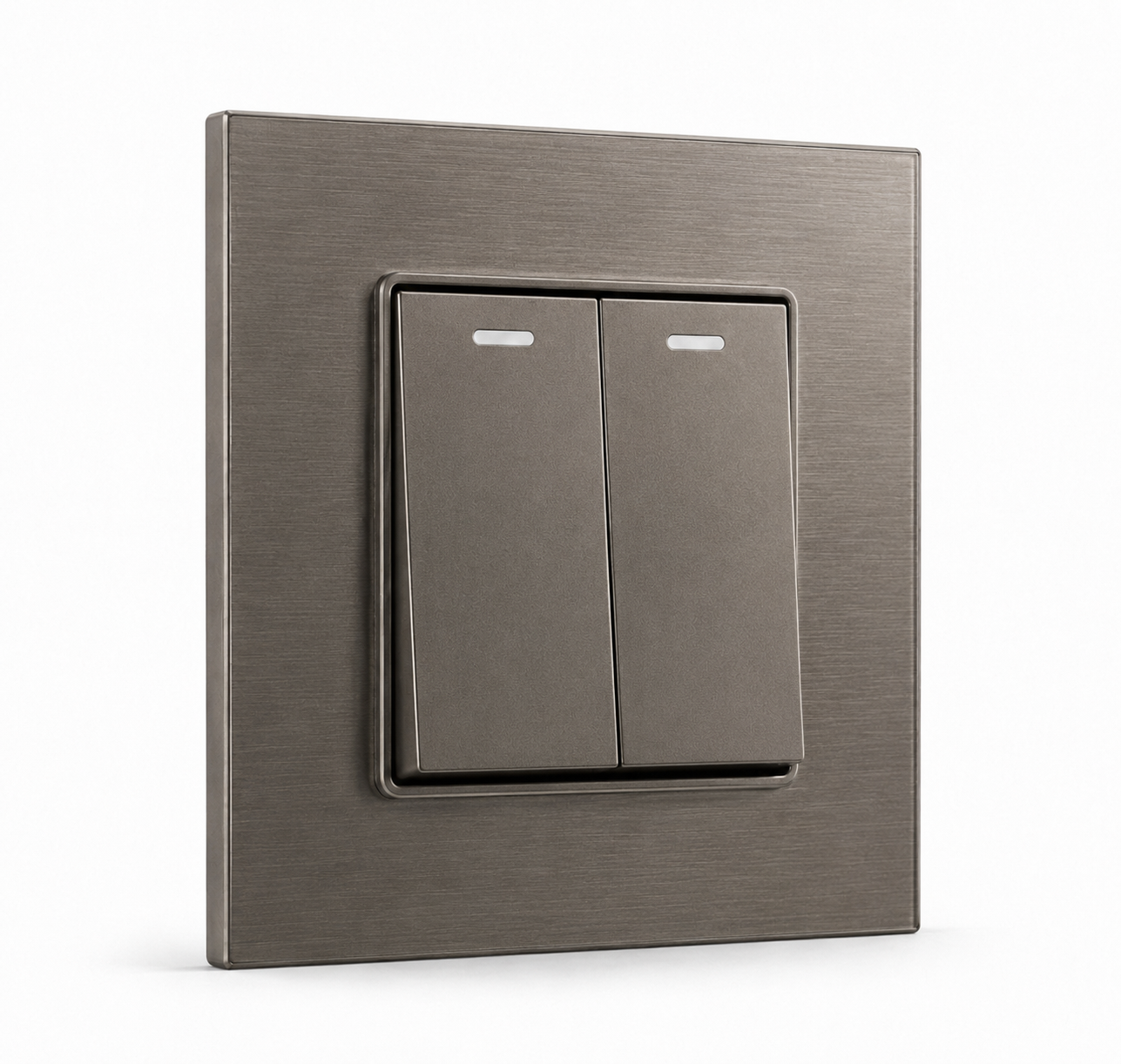 Premium 2 Gang Switch - Grey Aluminium