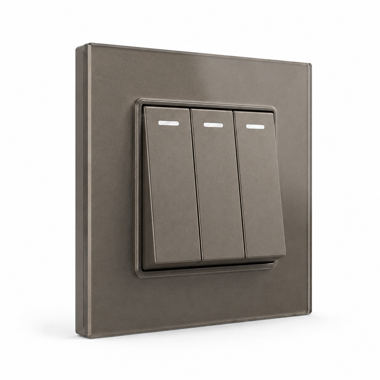 Premium 3 Gang Switch - Grey Glass