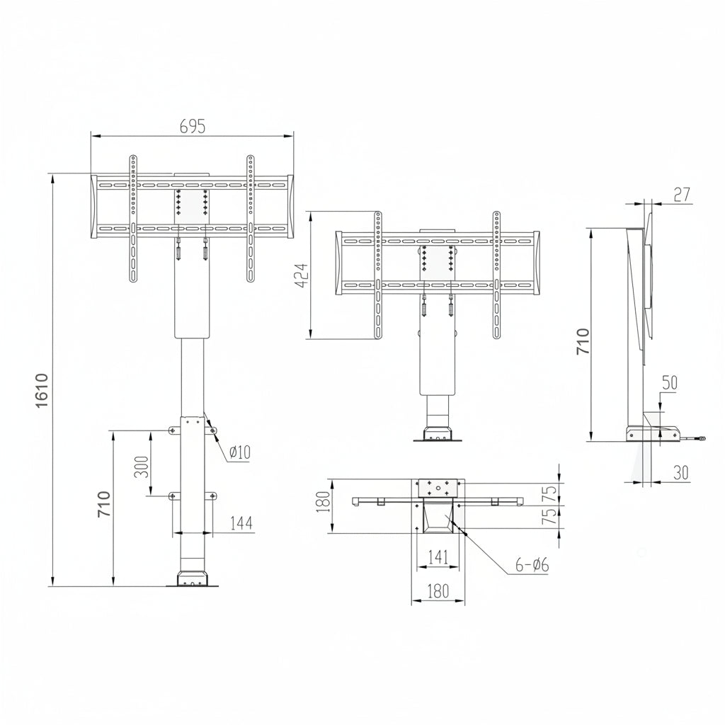 HIDDEN MOTORIZED TV LIFT - UP TO 65INCH TV  | ISH Kuwait